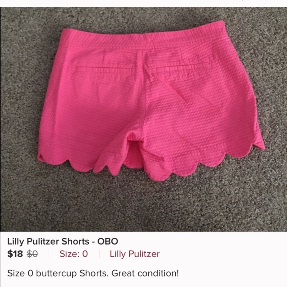 Pink scallop Lilly P shorts